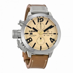U Boat Classico Beige Dial Brown Leather Men's Watch 7431