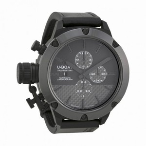 U Boat Classico Black Carbon Fiber Dial Ceramic Black Rubber Men's Watch 6233