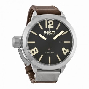 U Boat Classico Black Dial Brown Leather Men's Watch 7120