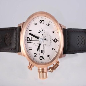 U-Boat Flightdeck 1838 Mens Rose Gold Bezel Rose Gold Case Watch