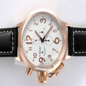 U-Boat Flightdeck 1838 Rose Gold Bezel Rose Gold Case White Dial Watch