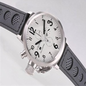 U-Boat Flightdeck 1840 Black Ostrich Leather Strap 50mm Mens Watch
