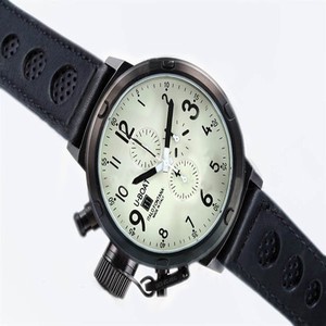 U-Boat Flightdeck 1931 Mens Black Crocodile Leather Strap Round Watch