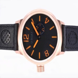 U-Boat Italo Fontana 1823 Mens Round Black Crocodile Leather Strap Watch