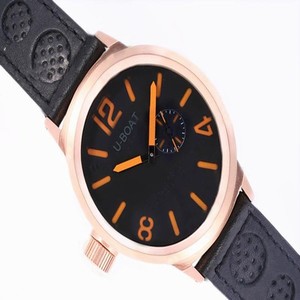 U-Boat Italo Fontana 2060 Black Dial Black Ostrich Leather Strap 50mm Watch