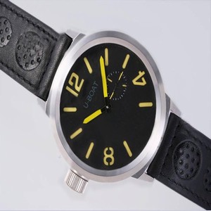 U-Boat Italo Fontana 2060 Black Ostrich Leather Strap Round Watch