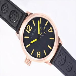 U-Boat Italo Fontana 2083 Black Dial Black Crocodile Leather Strap 50mm Watch