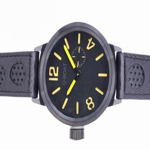 U-Boat Italo Fontana 2083 Mens Black Ostrich Leather Strap Watch