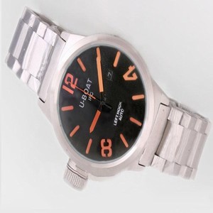 U-Boat Italo Fontana 5571 Silver Crocodile Leather Strap Round Watch