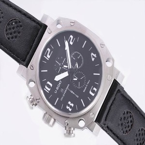 U-Boat Thousands Of Feet 1789 Black Dial Black Ostrich Leather Strap Round Watch