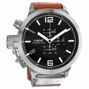 U-Boat Black Dial Light Brown Leather Men's Watch 378