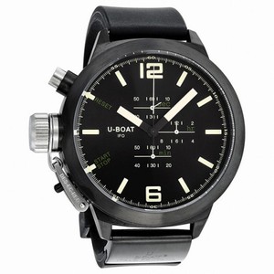 U-Boat Black Dial Rubber Steel Men's Watch 1022