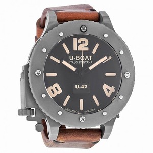 U-Boat Black Titanium Leather Automatic Men's Watch 6157