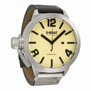 U-Boat Classico As Beige Dial Automatic Black Leather Men's Watch 5571