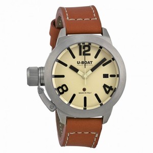 U-Boat Classico Automatic Beige Dial Brown Leather Men's Watch 7075