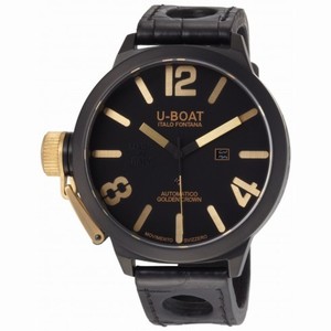 U-Boat Classico Black Dial Ceramic Black Leather Men's Watch 1215
