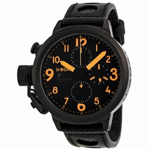 U-Boat Flight Deck CAB Automatic Chronograph Black Leather Men's Watch 6254