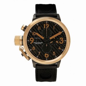 U-Boat Flightdeck 43 Carbon fiber dial Black Alligator Strap Men's Watch 1844