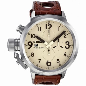 U-Boat Flightdeck Beige Stainless Steel Leather Automatic Men's Watch 6118