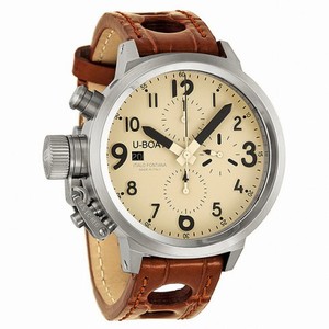 U-Boat Flightdeck Chronograph Beige Dial Leather Men's Watch 6251