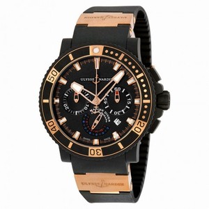 Ulysse Nardin Black Sea Chronograph 18K Rose Gold Automatic Men's Watch 353-90-3