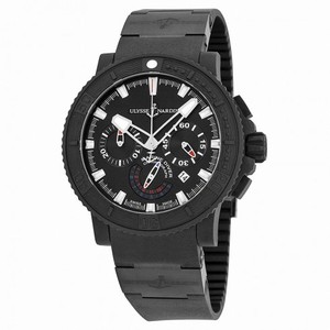 Ulysse Nardin Black Sea Chronograph Black Dial Black Rubber Men's Watch 353-92-3C