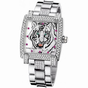 Ulysse Nardin Caprice White Dial 18kt White Gold Automatic Ladies Watch 130-91AC-8C-TIGER
