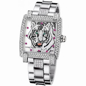 Ulysse Nardin Caprice White Dial 18kt White Gold Ladies Watch 130-91FC-8C-TIGER