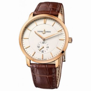 Ulysse Nardin Classico Eggshell Dial Alligator Leather Automatic Unisex Watch 8206-118-2-31