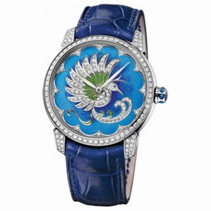 Ulysse Nardin Classico Jewelry Enamel Dial Diamond Blue Leather Ladies Watch 8150-112-2-PB