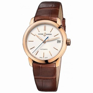 Ulysse Nardin Classico Lady Eggshell Dial Leather Strap Automatic Ladies Watch 8106-116-2-90