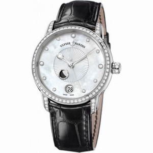 Ulysse Nardin Classico Lady Luna White Mother of Pearl Dial Alligator Leather Strap Automatic Ladies Watch 8293-123BC-2-991