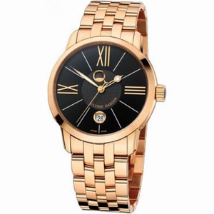 Ulysse Nardin Classico Luna Black Dial 18kt Rose Gold Automatic Men's Watch 8296-122-8-42