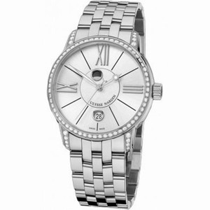 Ulysse Nardin Classico Luna Silver Dial Stainless Steel Diamond Men's Watch 8293-122B-7-41