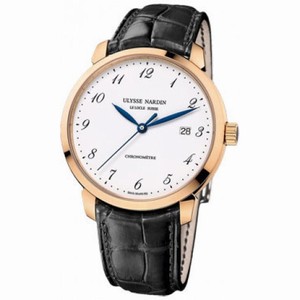 Ulysse Nardin Classico White Enamel Dial 18K Rose Gold Automatic Men's Watch 8152-111-2-5GF