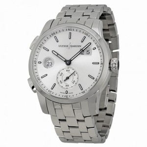 Ulysse Nardin Dual Time Automatic Silver Dial Stainless Steel Men's Watch 3343-126-7-91