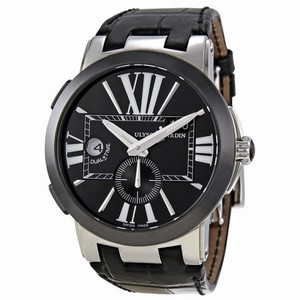 Ulysse Nardin Executive Dual Time Automatic Black Leather Men's Watch 243-00-42