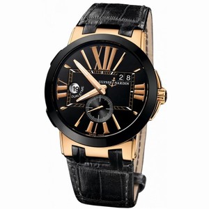 Ulysse Nardin Executive Dual Time Black Dial 18K Rose Gold Automatic Men's Watch 246-00-5-42