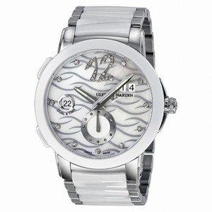 Ulysse Nardin Executive Dual Time Diamond Mother of Pearl Ceramic Ladies Watch 243-10-7-691