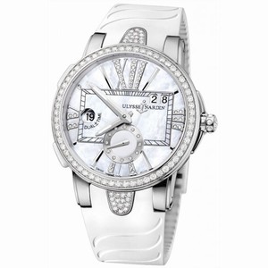 Ulysse Nardin Executive Dual Time Lady Mother Of Pearl Dial Rubber Strap Automatic Ladies Watch 243-10B-3C-391