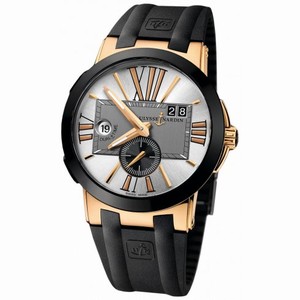 Ulysse Nardin Executive Dual Time Rubber Straps Automatic Men's Watch 246-00-3-421