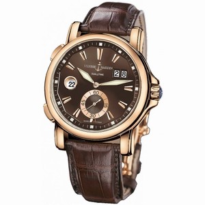 Ulysse Nardin GMT Big Date Brown Dial 18K Rose Gold Automatic Men's Watch 246-55-95