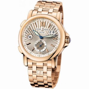 Ulysse Nardin GMT Dual Time Silver Sunray Dial 18kt Rose Gold Automatic Men's Watch 246-55-8-30