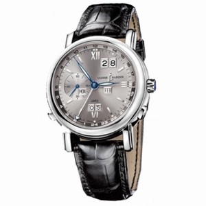 Ulysse Nardin GMT Perpetual Grey Dial Leather Strap Automatic Men's Watch 320-82-32