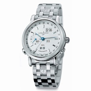 Ulysse Nardin GMT Perpetual Silver Dial 18kt White Gold Men's Watch 320-22-8