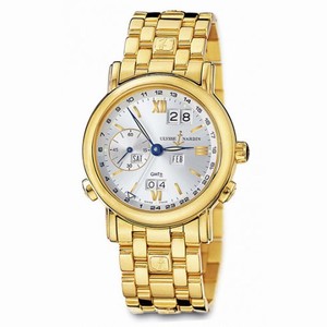 Ulysse Nardin GMT Perpetual Silver Dial 18kt Yellow Gold Automatic Men's Watch 321-22-8-31