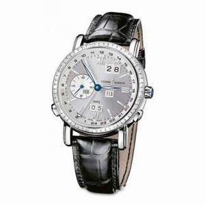 Ulysse Nardin GMT Perpetual Silver Dial Leather Strap Automatic Men's Watch 320-89BAG-31