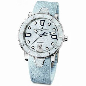Ulysse Nardin Lady Marine Diver Blue Mother of Pearl Blue Rubber Automatic Ladies Watch 8103-101-3-03