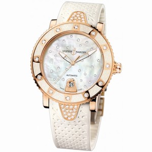Ulysse Nardin Lady Marine Diver Starry Night Mother of Pearl Diamond 18K Rose Gold Automatic Ladies Watch 8106-101E-3C-20
