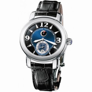 Ulysse Nardin Macho Palladium Blue Dial Black Leather Automatic Men's Watch 278-70-632